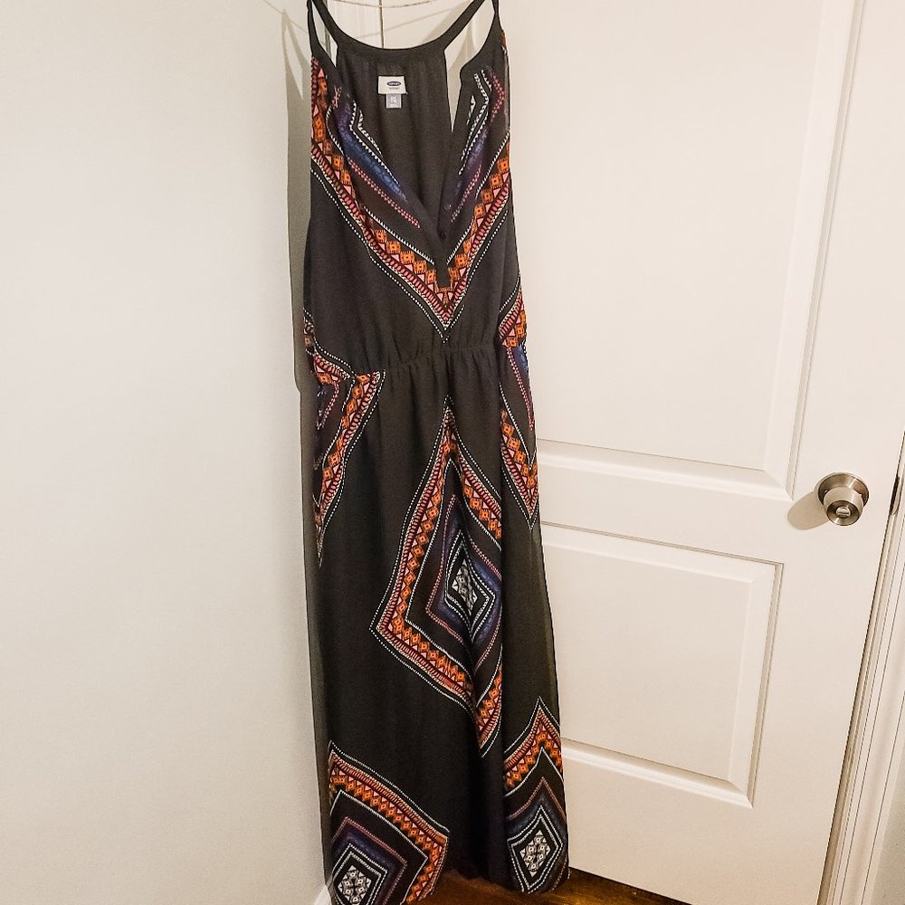 Black chiffon maxi dress